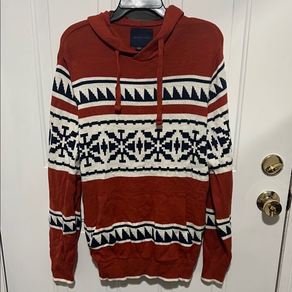 American Eagle Outfitters Cozy Red and White Nordic Sweater